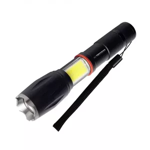 Hand flashlight ESPERANZA Dione Black LED 2 lamps 3W, 2500 lm, zoom, waterproof, 15 cm