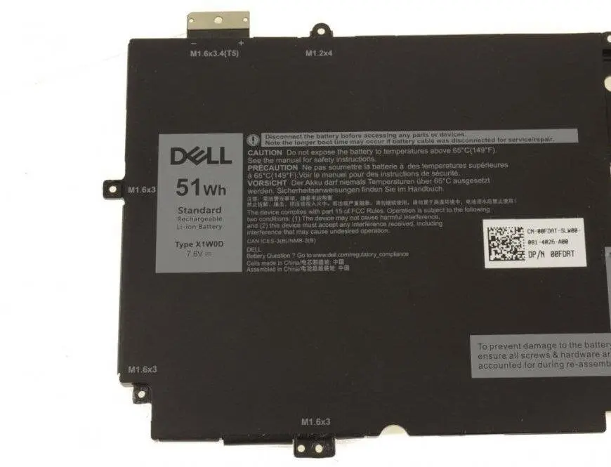 Klēpjdatora akumulators Dell 51Wh 4‑cell Lithium‑Ion