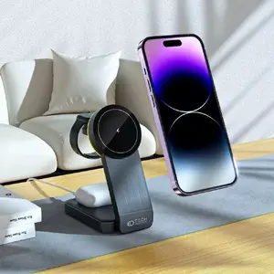 Беспроводное зарядное устройство Tech-Protect MagSafe Qi15W-A28 3в1 магнитное, чёрное