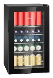 Винный шкаф BOMANN KSG 7287, отдельно стоящий 63 л, черный, LED-подсветка, 4 хромированные полки, разворот двери