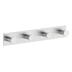 Wenko Celano Quadro кронштейн с 4 крючками из нержавеющей стали для полотенец, 255×33×40 мм