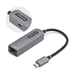 StarTech.com 2.5GbE USB-C to Ethernet Adapter with 100W Power Delivery Pass-Through NBASE-T NIC USB 3.0 Type-C Multi Speed Network Thunderbolt Compatible