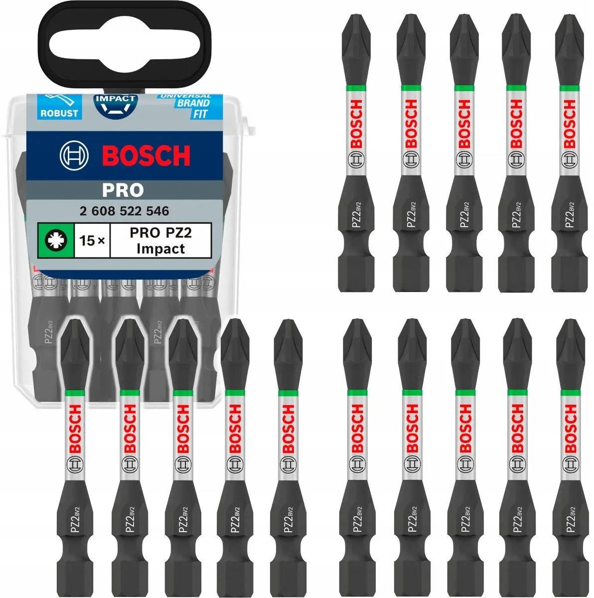 Bitu komplekts Bosch PRO Pozidriv PZ2