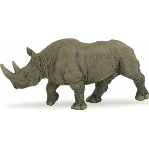 Figure Papo Black Rhinoceros — PVC wild animal figure, grey, recommended age 3+