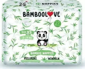 Vienreizlietojamās bērnu autiņas Bamboolove Pieluchy ar bambusa šķiedru XS 2–4 kg 27 gab.