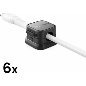 Cable organizer Joyroom JR-ZS368 magnetic, black, set of 6