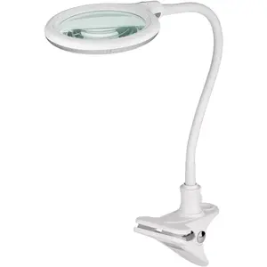 LED magnifying lamp with clamp GOOBAY 60365 — 6 W, 1.75× magnification, 10 cm glass lens, white