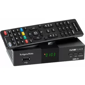 TV uztvērējs Kruger&Matz uztvērējs DVB-T2 H.265 HEVC Kruger&Matz HDMI SCART PVR EPG USB dekoders