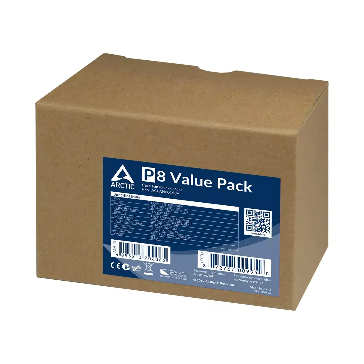 ARCTIC P8 Value Pack 80 mm spiediena optimizēts ventilators Photo 6