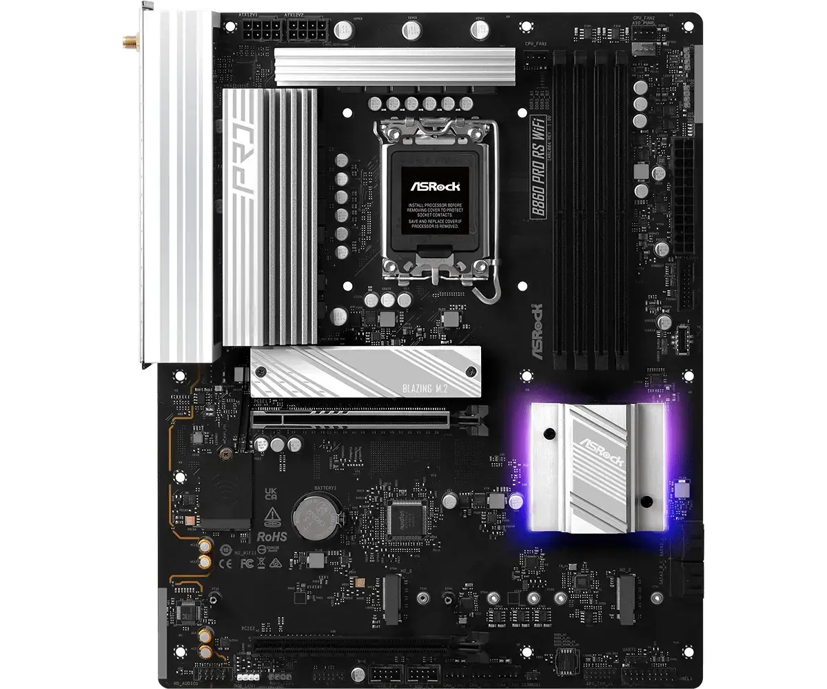 ASRock B860 Pro RS WiFi ATX mātesplate LGA1851 Photo 2