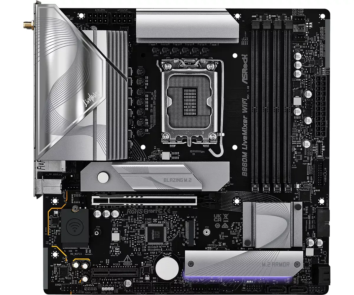 Материнская плата ASRock B860M LiveMixer WiFi Photo 2