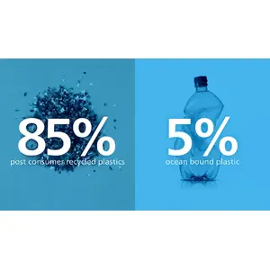 Izgatavots no 85% PCR un 5% okeānā nokļuvuša plastmasas