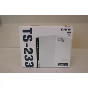 IZPĀRDOŠANA. QNAP 2 bay ARM 4C 2.0GHz , 2 x SATA 6Gb/s 3.5"/2.5", 2GB RAM, 1 x GbE , 1 x USB3.2 Gen1 un 2 x USB2.0 | QNAP | 2-Bay ARM | TS-233 | Līdz 2 SATA 6Gb/s, 3Gb/s | ARM 4-core | Cortex-A55 | Procesora frekvence 2.0 GHz | 2 GB | N/A | IZMANTOTS DEMO