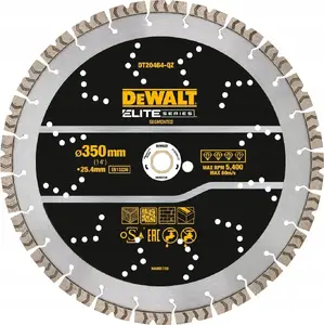 Алмазный сегментный диск DeWalt DT20464-QZ 350 мм — сменный круг для каменных и бетонных работ