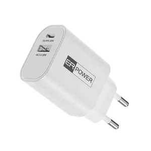 GaN USB Charger ER ER 30W — 1× USB‑C PD + 1× USB‑A, compact wall adapter
