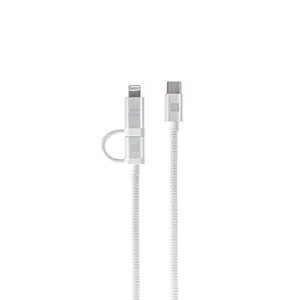 ER Dual Cable USB-C to Lightning MFi 200cm white — ERPW2CL200-WH
