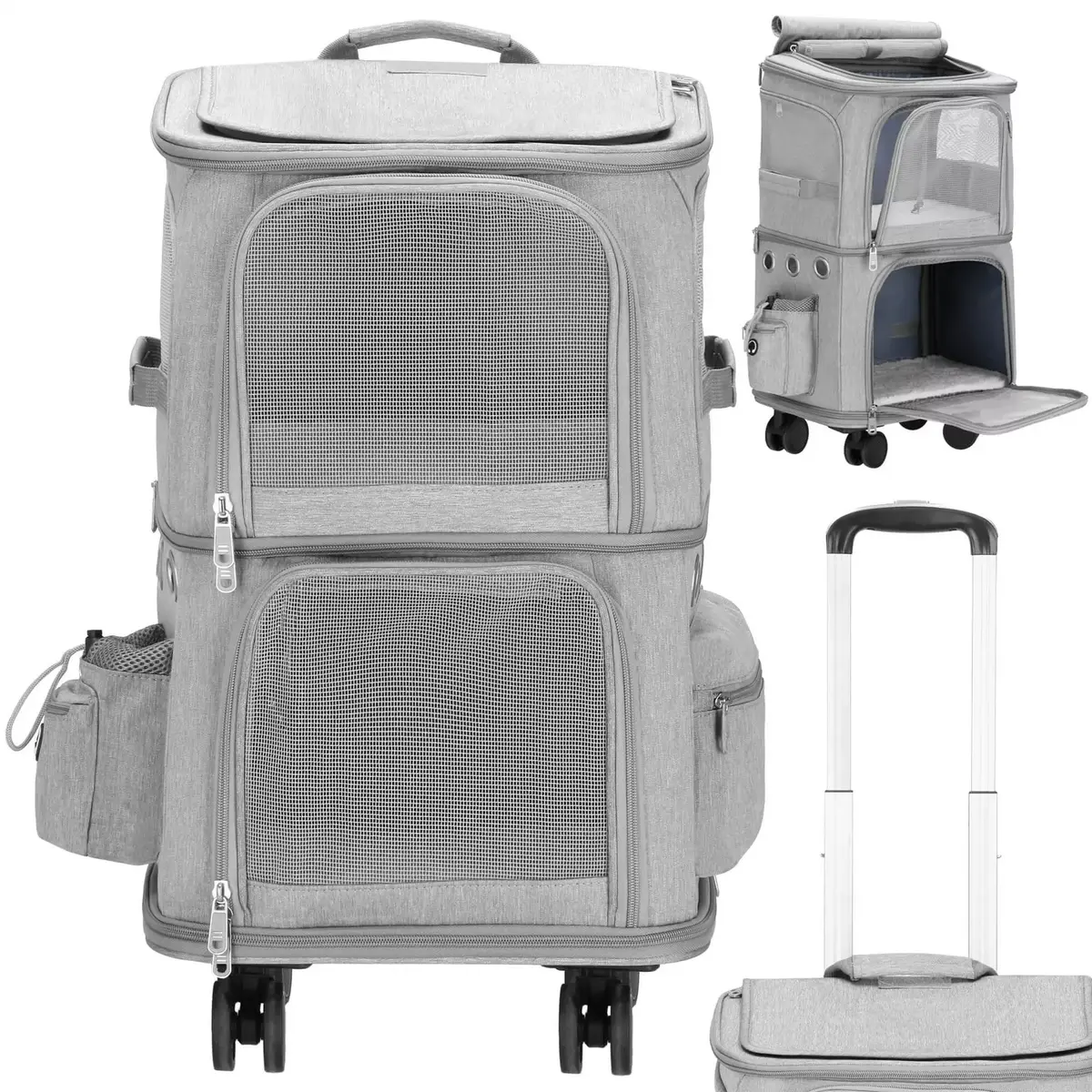 Pet carrier Springos PA0326 wheeled dual-chamber Photo 3