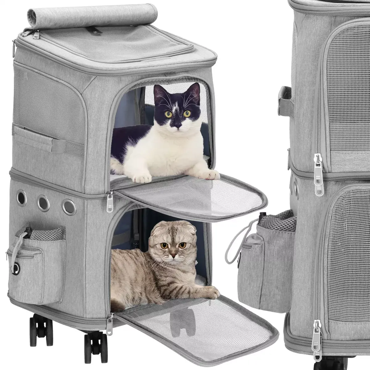 Pet carrier Springos PA0326 wheeled dual-chamber Photo 5