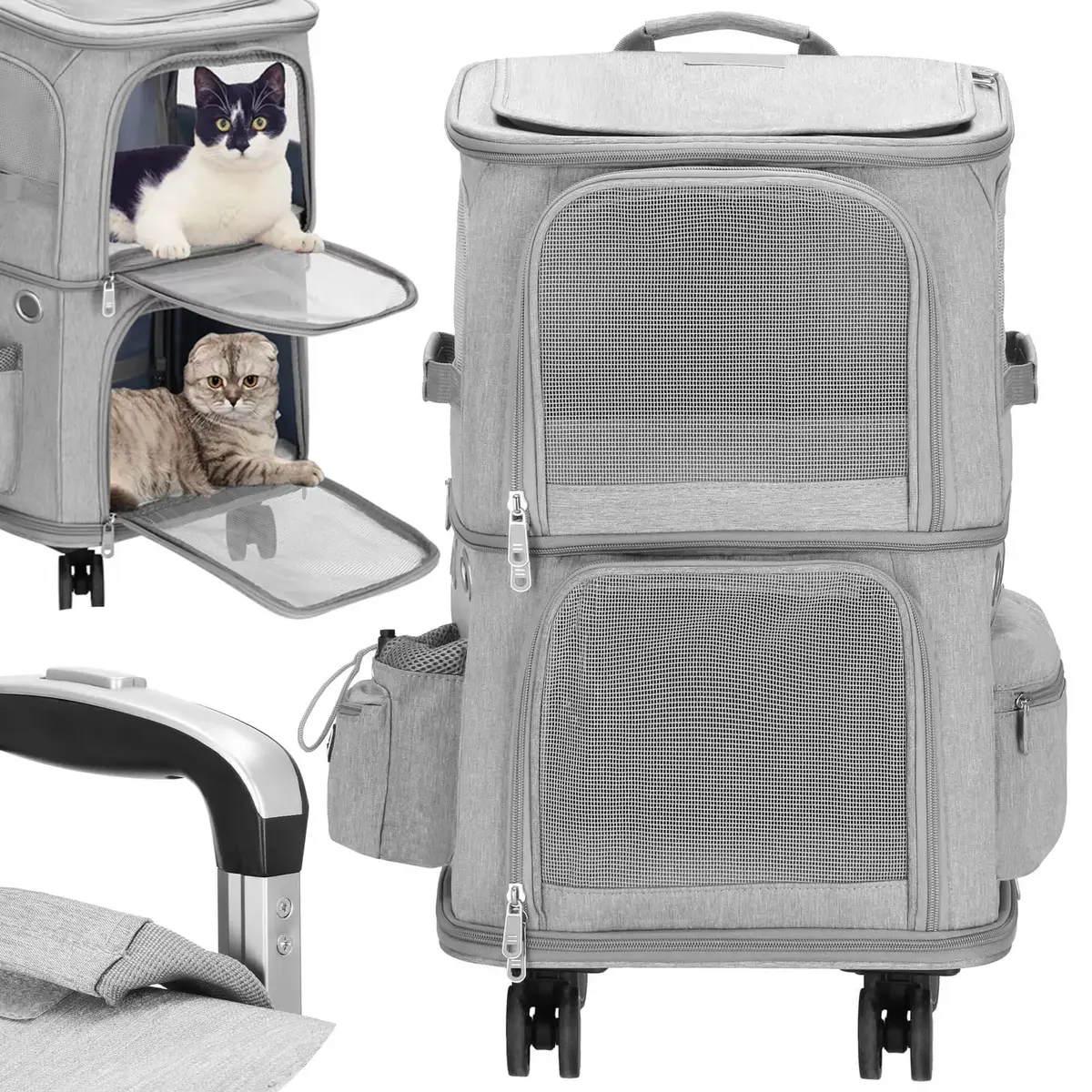 Pet carrier Springos PA0326 wheeled dual-chamber Photo 7