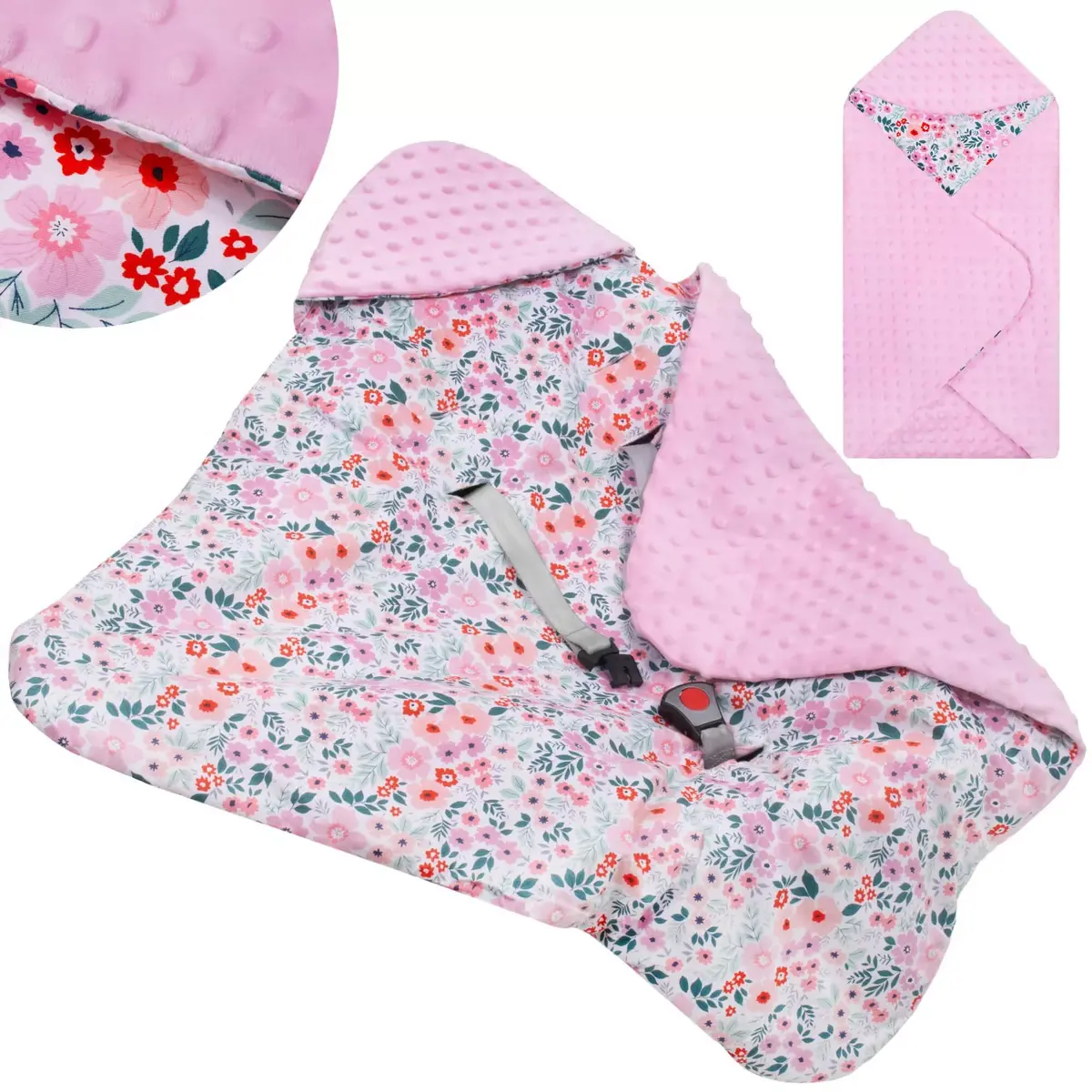 Baby wrap Springos SB0052 reversible blanket with hood Photo 6