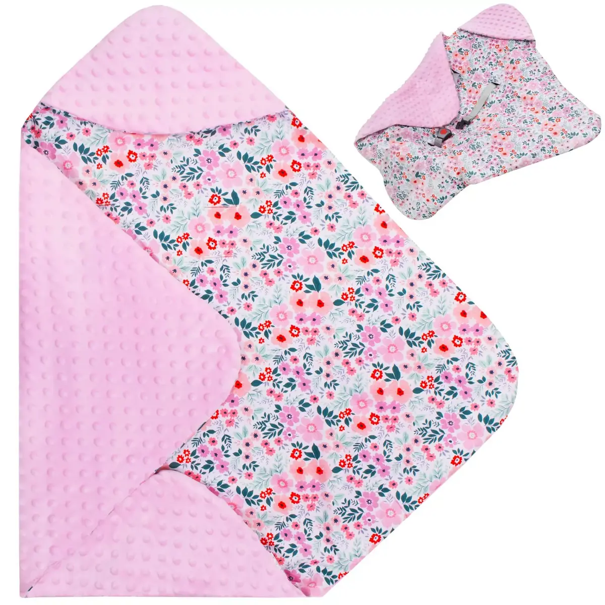 Baby wrap Springos SB0052 reversible blanket with hood Photo 8