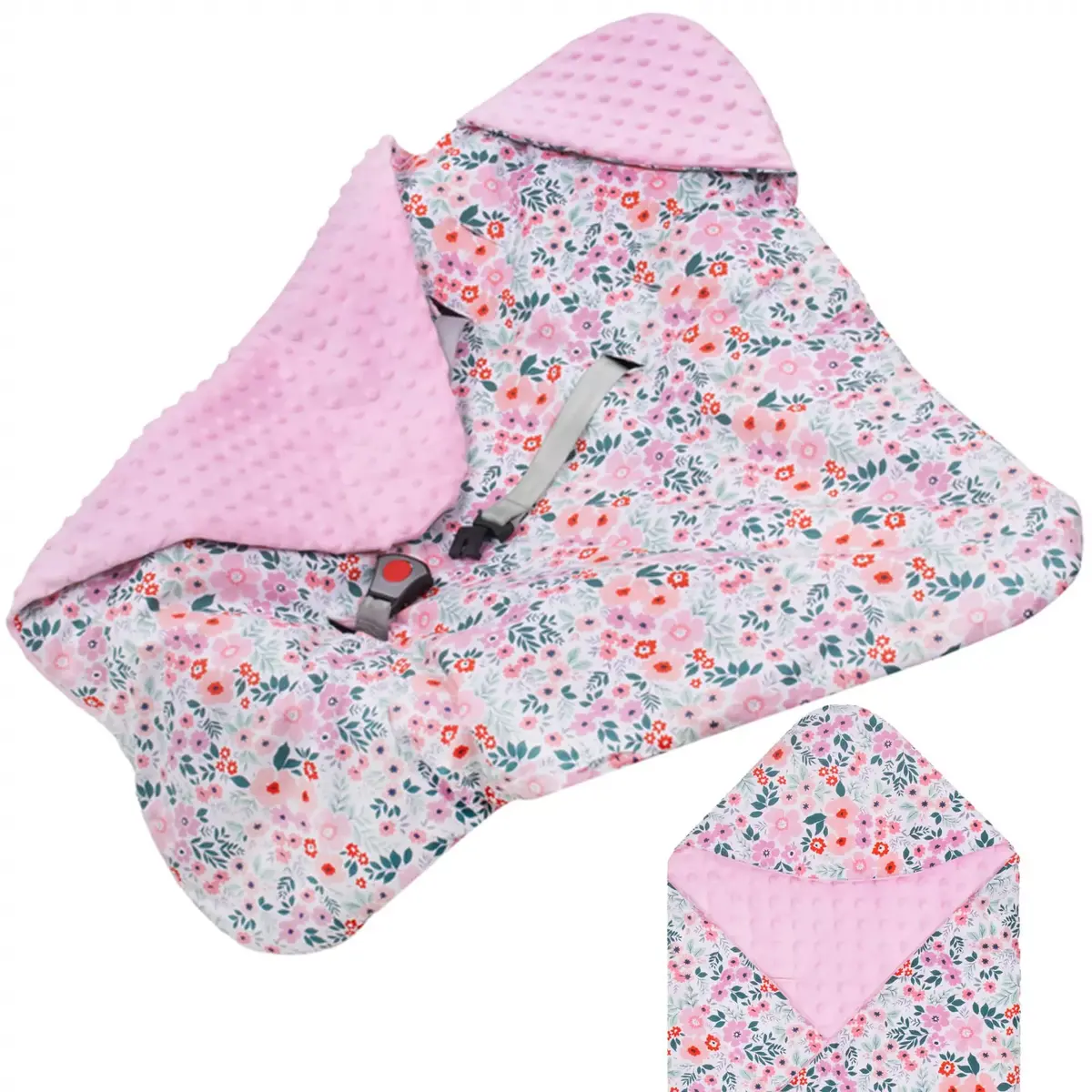 Baby wrap Springos SB0052 reversible blanket with hood Photo 9