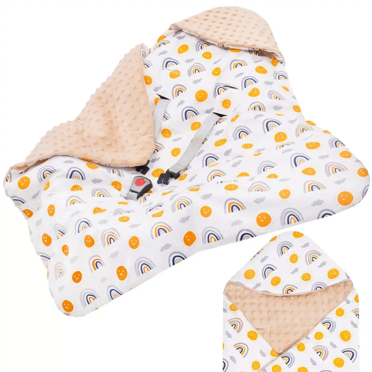 Baby wrap Springos SB0051 reversible blanket 77×77 cm Photo 7