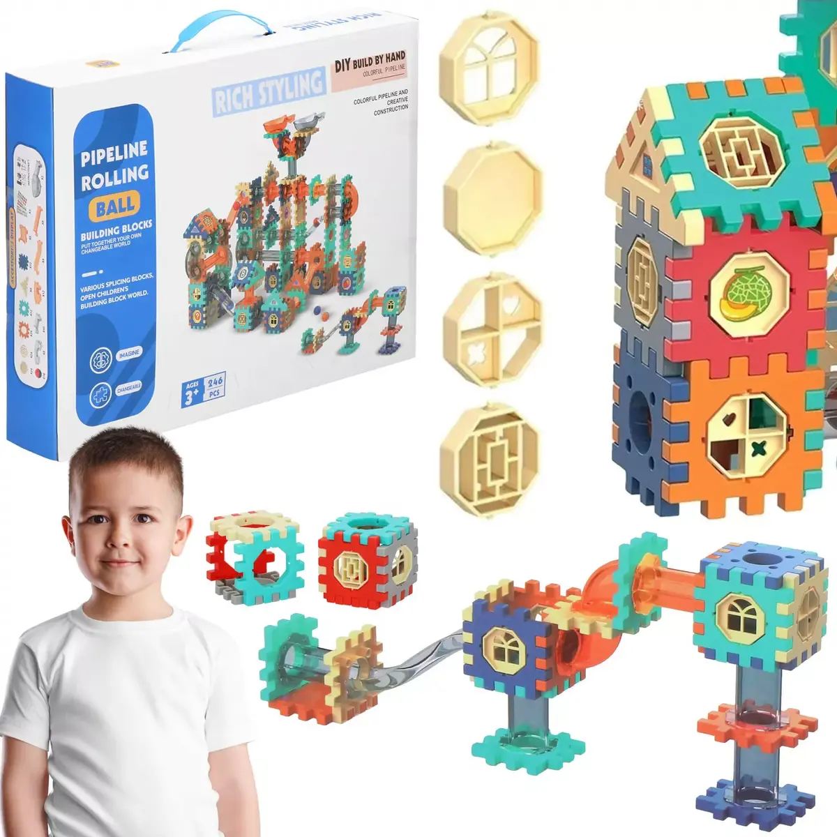 Springos KG0039 construction blocks — 246 pcs marble run Photo 2