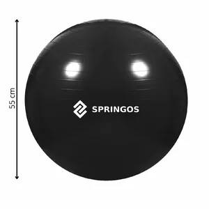 Trenažiera bumba Springos FB0013, diametrs 55 cm, melna