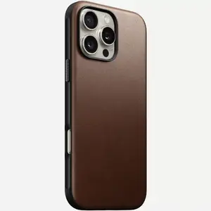 Nomad Modern Leather vāciņš iPhone 16 Pro Max tālrunim, brūns