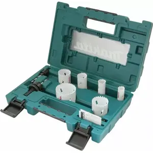 Набор биметаллических корончатых сверл Makita D-63965 Economy для сантехника 6 штук 19-57 мм с центровочными сверлами и адаптером