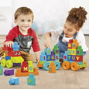 Building set Mega Bloks MEGA BLOKS Building Basics ABC Learning Train — 20 pieces, plastic, for ages 1+