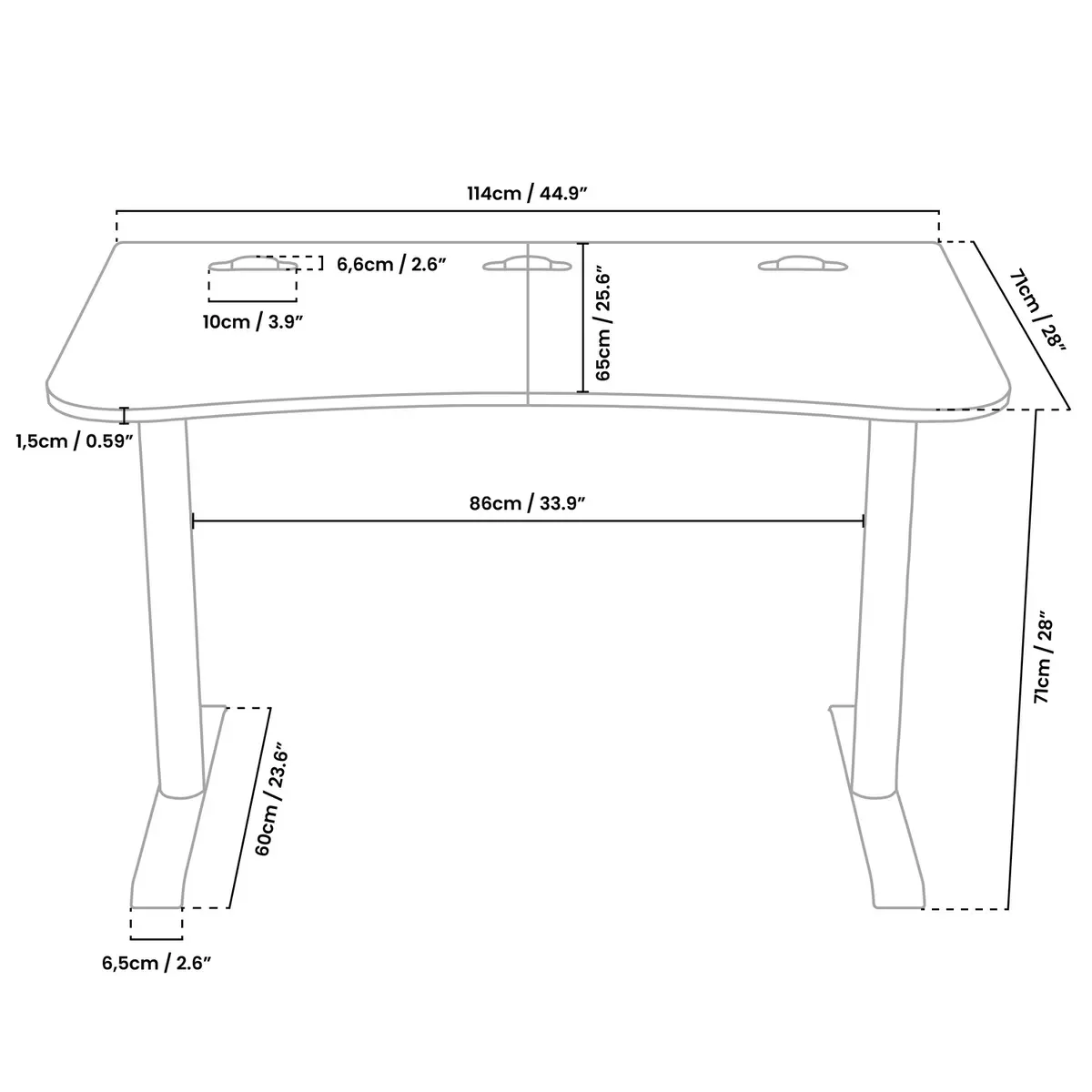 Spēļu galds Arozzi Arena Small - Pure Black Photo 9