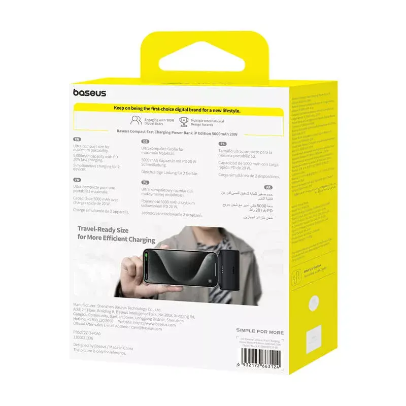 Портативный аккумулятор OS-Baseus Compact IP 5000mAh P10068307113-00 Photo 7