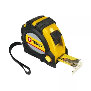 Tape measure Topex 27C345 — 5 m length, nylon-coated blade, black and yellow