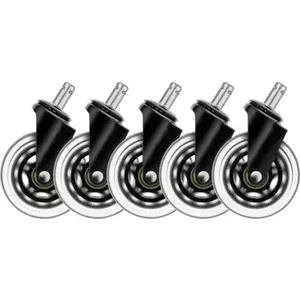 Caster wheel Deltaco GAM-157 Black Rubber 75mm 5 pcs