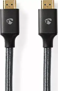 HDMI кабель Nedis CVTB35000GY20 2 м, HDMI Type A male–male, 48 Гбит/с, позолоченные контакты, ARC, серый