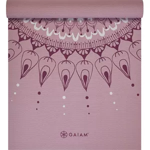 Yoga mat Gaiam Here & Now Dusty Rose 4 mm — lightweight exercise mat for yoga and stretching