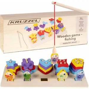 Деревянная игра-сортер Kruzzel модель 22565 — магнитная рыбалка, сортировочная игрушка