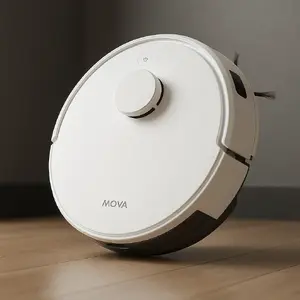 Robot Vacuum Cleaner Dreame MOVA Tech E20 — bagless, 5000 Pa suction, 3200 mAh, 260 min runtime, wet mopping, 0.33 L dust bin, 320×96 mm, 2.8 kg, white