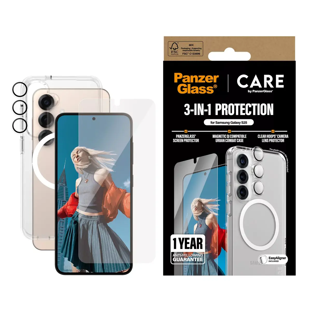 PanzerGlass CARE by ® Flagship 3-in-1 Bundle Samsung Galaxy S25 Photo 2