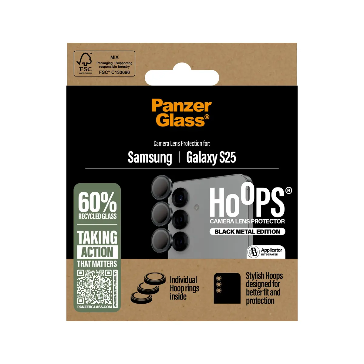 Защитное стекло для камеры PanzerGlass Hoops для Samsung Galaxy S25 Photo 3