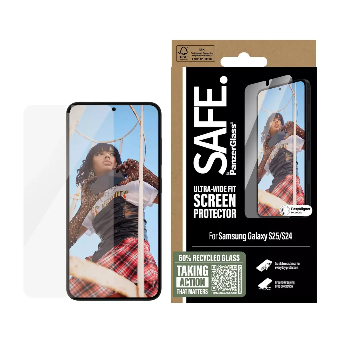 Screen Protector PanzerGlass SAFE. by ® Samsung Galaxy S25 Photo 2