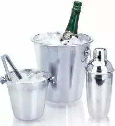 RING Bar Set with 2 Ice Buckets, Shaker, and Tongs