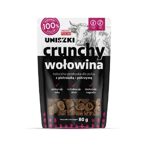 Лакомство для собак UNISZKI Crunchy Beef с петрушкой и крапивой 80 г — диетическое, без зерна, для взрослых