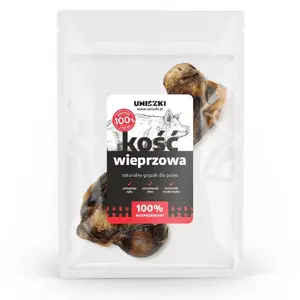 Жевательная кость для собак UNISZKI Pork Bone, 1 шт — со вкусом свинины, 0–200 г, без злаков, для взрослых, для зубов