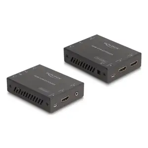 KVM paplašinātājs DELOCK 65957 — HDMI un USB raidītājs un uztvērējs, vadu, līdz 70 m, 18 Gbit/s, 600 MHz, melns