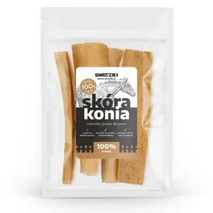 Лакомство для собак UNISZKI Horse Skin 100 г — однокомпонентные гипоаллергенные жевательные снеки, белок 72,1%
