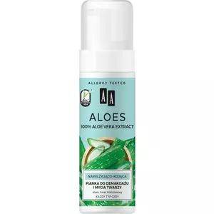 Attīroša putas AA Aloe 100% alvejas ekstrakts acu un sejas kosmētikas noņemšanai, nomierinoši mitrinošas 150 ml