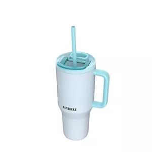 Termokrūze Kambukka Rio 950 ml ar rokturi un teleskopisku salmiņu, Frosty Coconut Blue, nerūsējošā tērauda iekšpuse